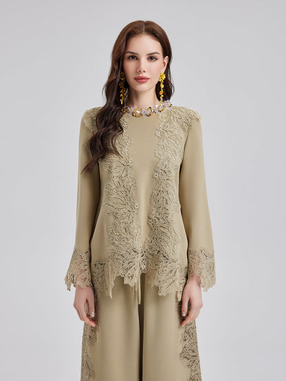 Dantel Kenarlı İspanyol Kol Bluz