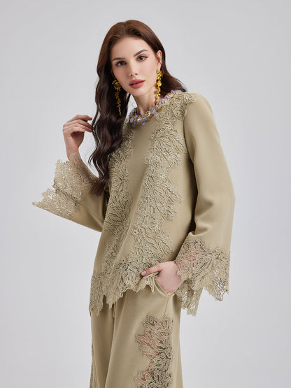 Dantel Kenarlı İspanyol Kol Bluz