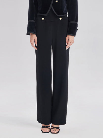 Retro Kruvaze Düz Pantolon