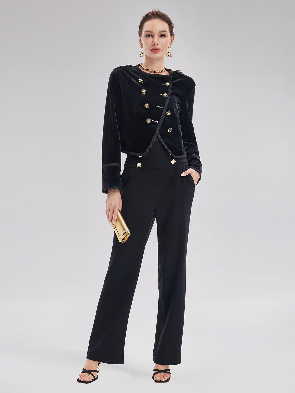 Retro Kruvaze Düz Pantolon