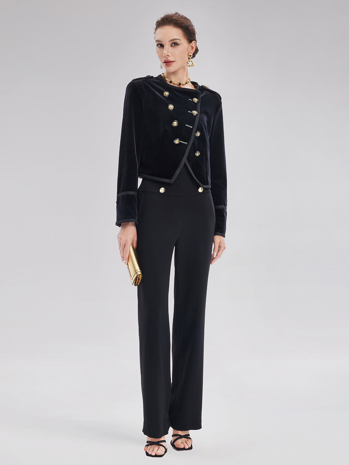 Retro Kruvaze Düz Pantolon