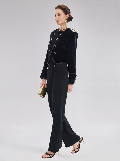 Retro Kruvaze Düz Pantolon