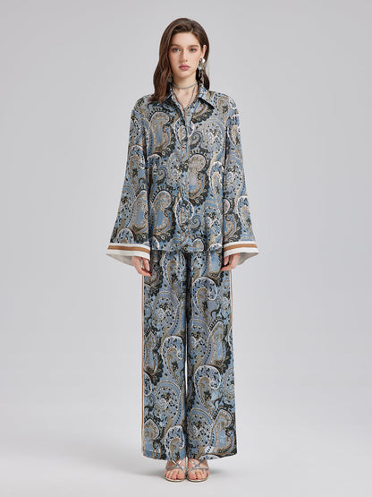 Çok Yönlü Bohem Desenli Uzun Kollu Gömlek