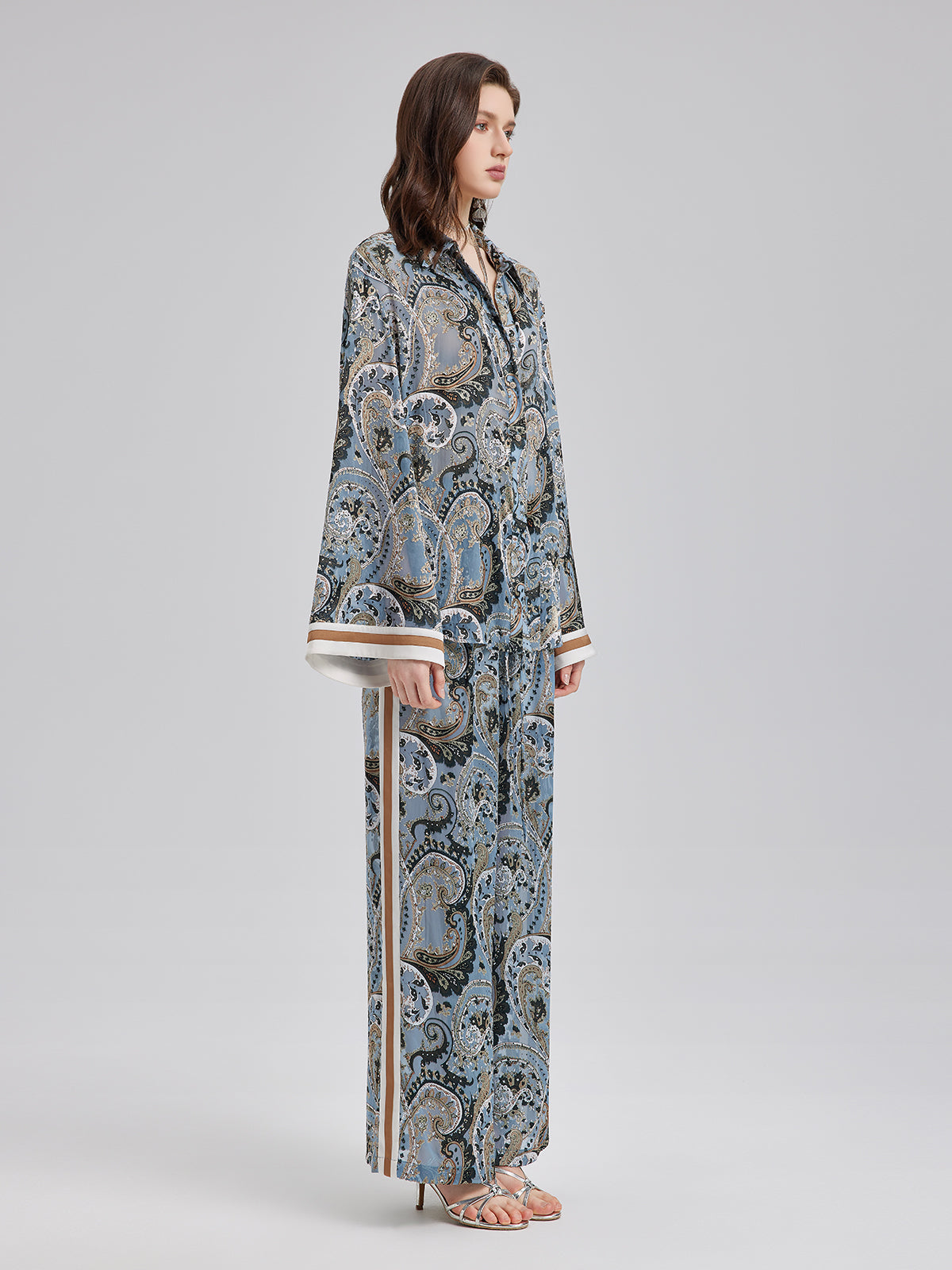 Çok Yönlü Bohem Desenli Uzun Kollu Gömlek