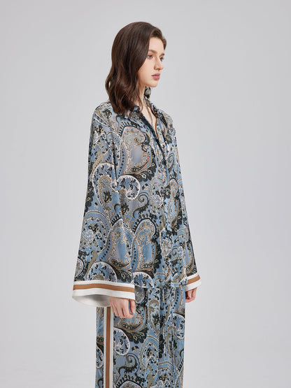 Çok Yönlü Bohem Desenli Uzun Kollu Gömlek