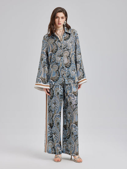 Çok Yönlü Bohem Desenli Uzun Kollu Gömlek