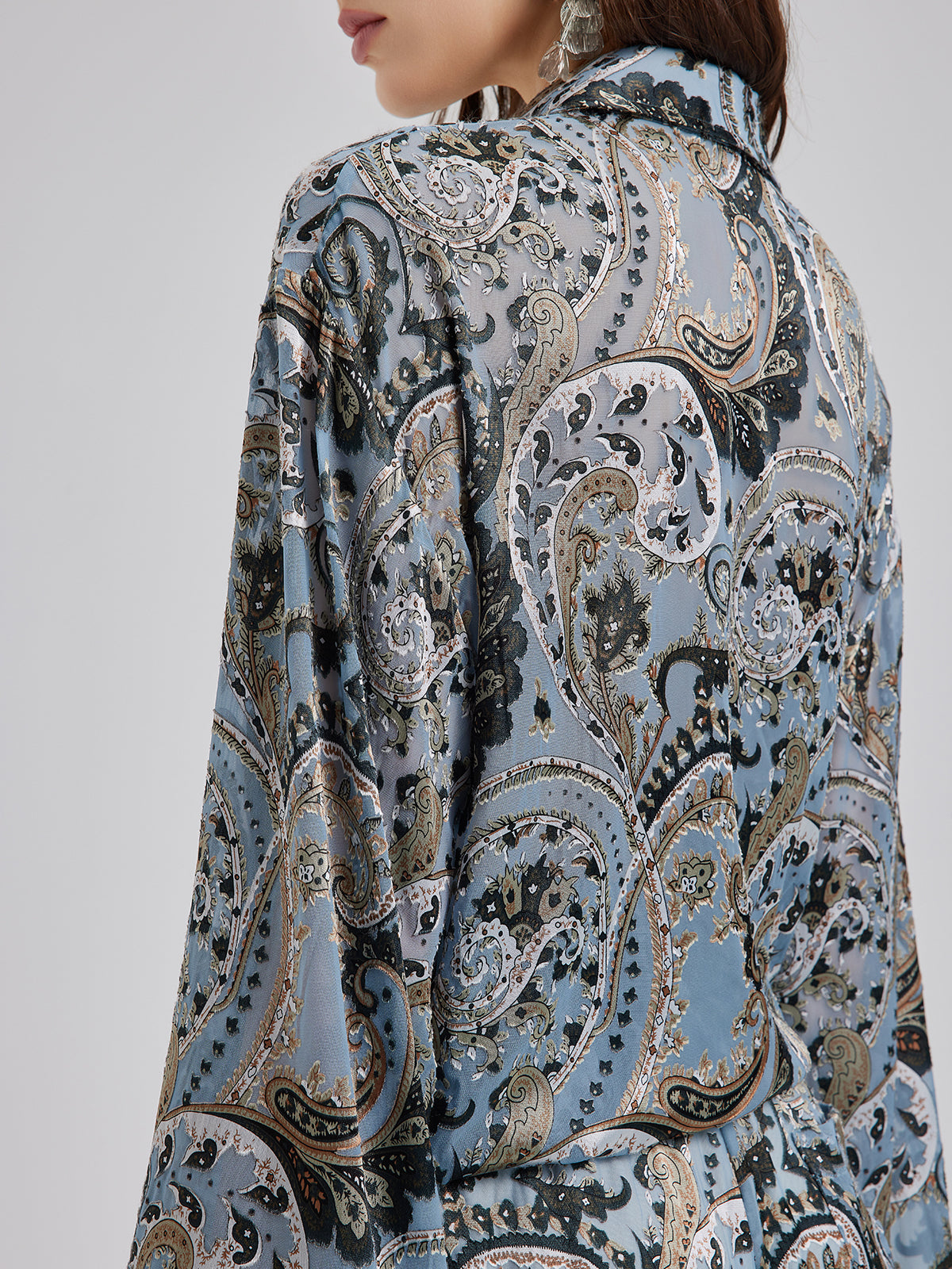 Çok Yönlü Bohem Desenli Uzun Kollu Gömlek