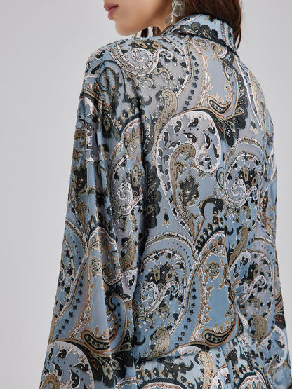 Çok Yönlü Bohem Desenli Uzun Kollu Gömlek