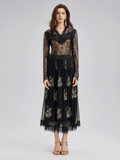 Şık Dantel İşlemeli Bluz