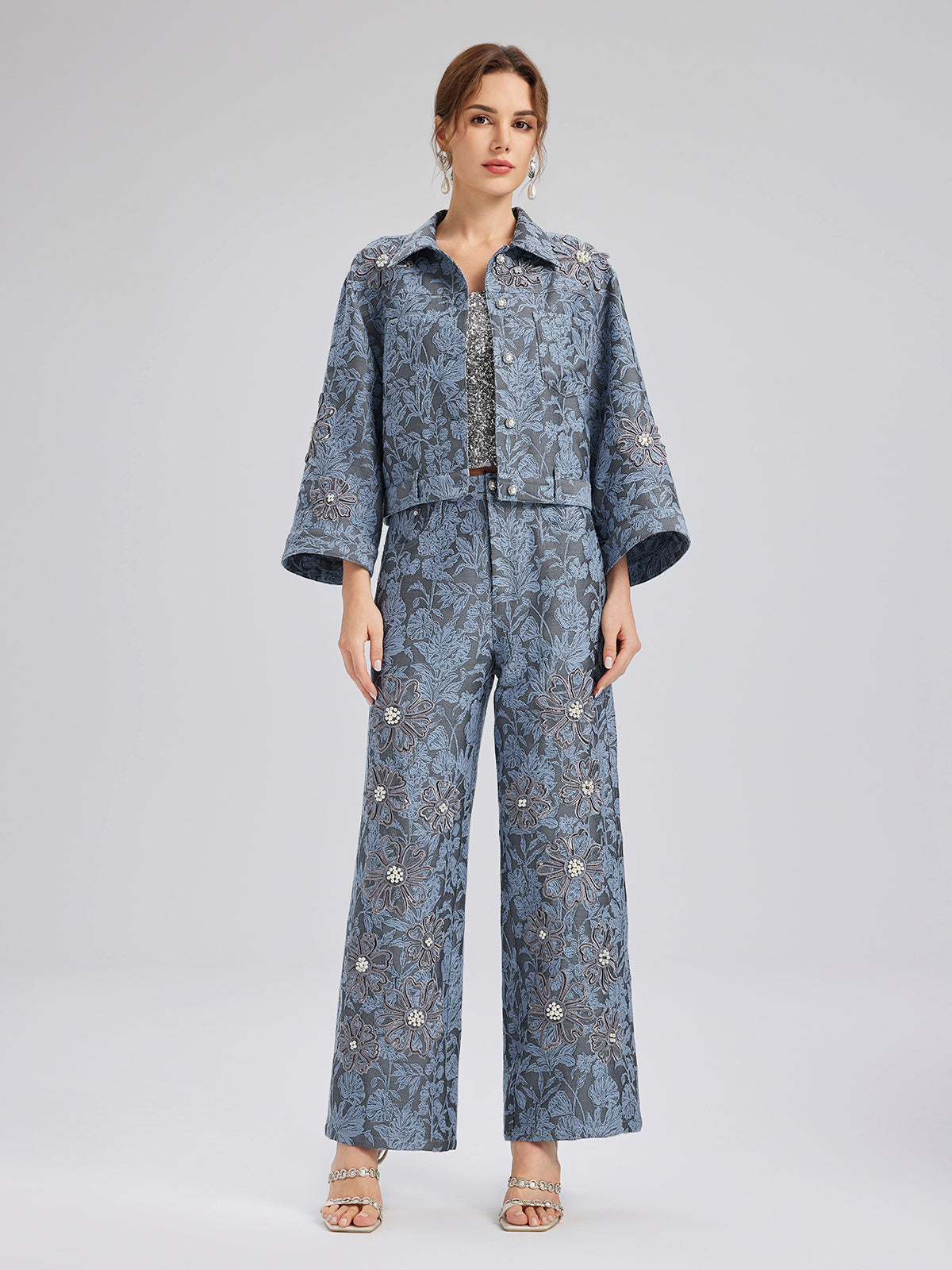 Jakar Lazer Kesim Taşlı Pantolon