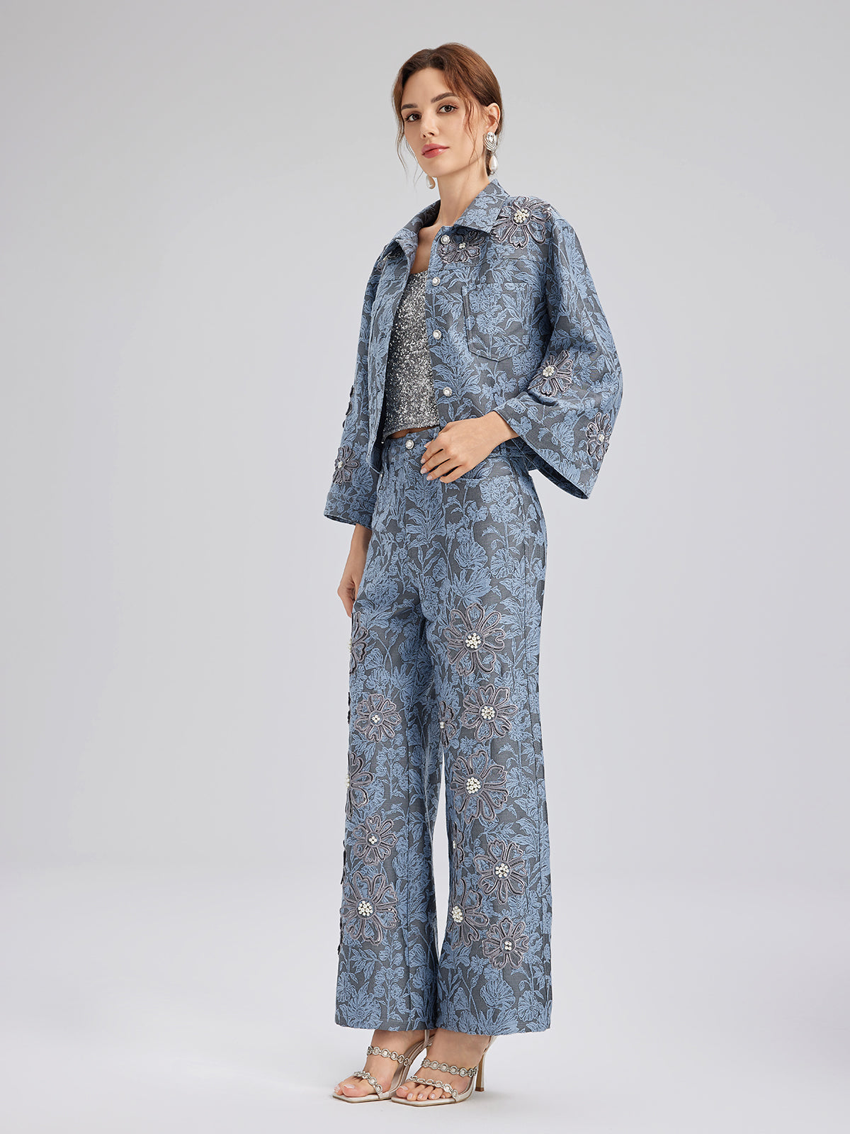 Jakar Lazer Kesim Taşlı Ceket