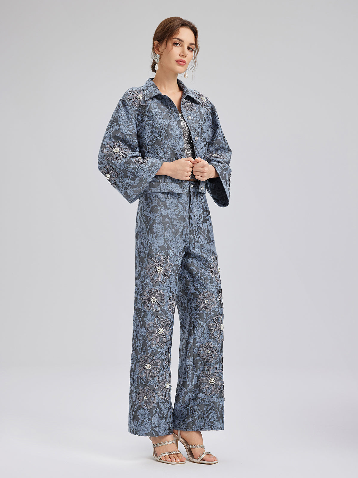 Jakar Lazer Kesim Taşlı Ceket