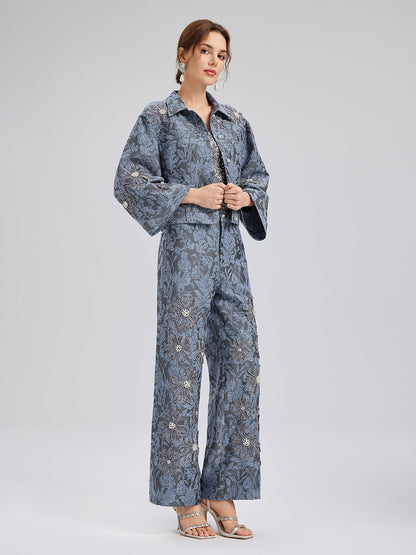 Jakar Lazer Kesim Taşlı Ceket