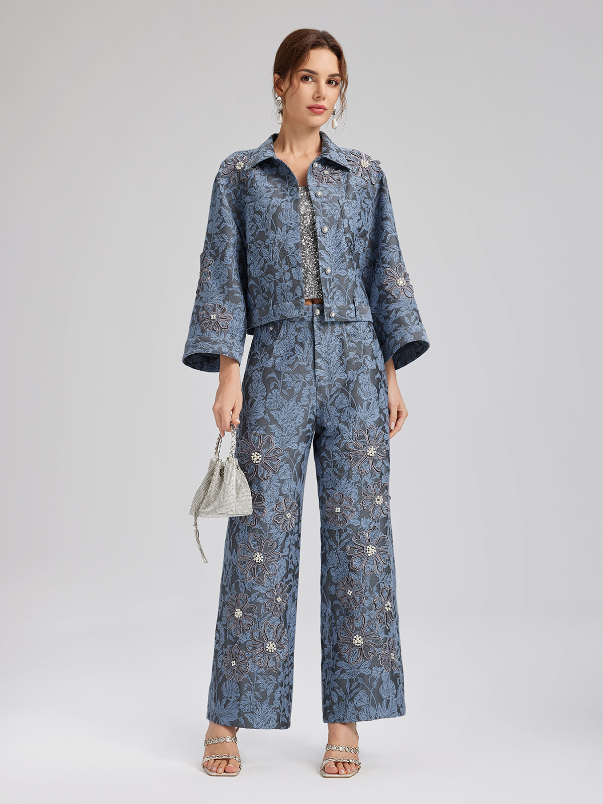 Jakar Lazer Kesim Taşlı Ceket