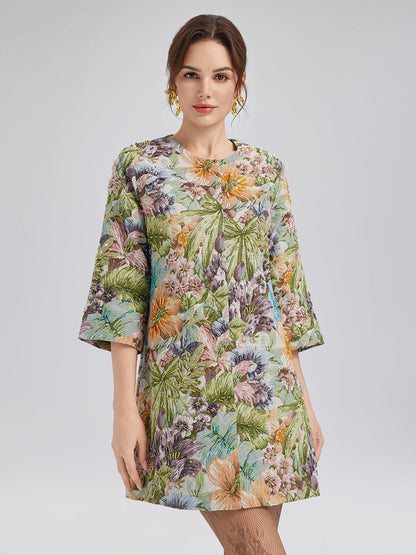 El İşlemeli 3 Boyutlu Çiçekli Düz Ceket