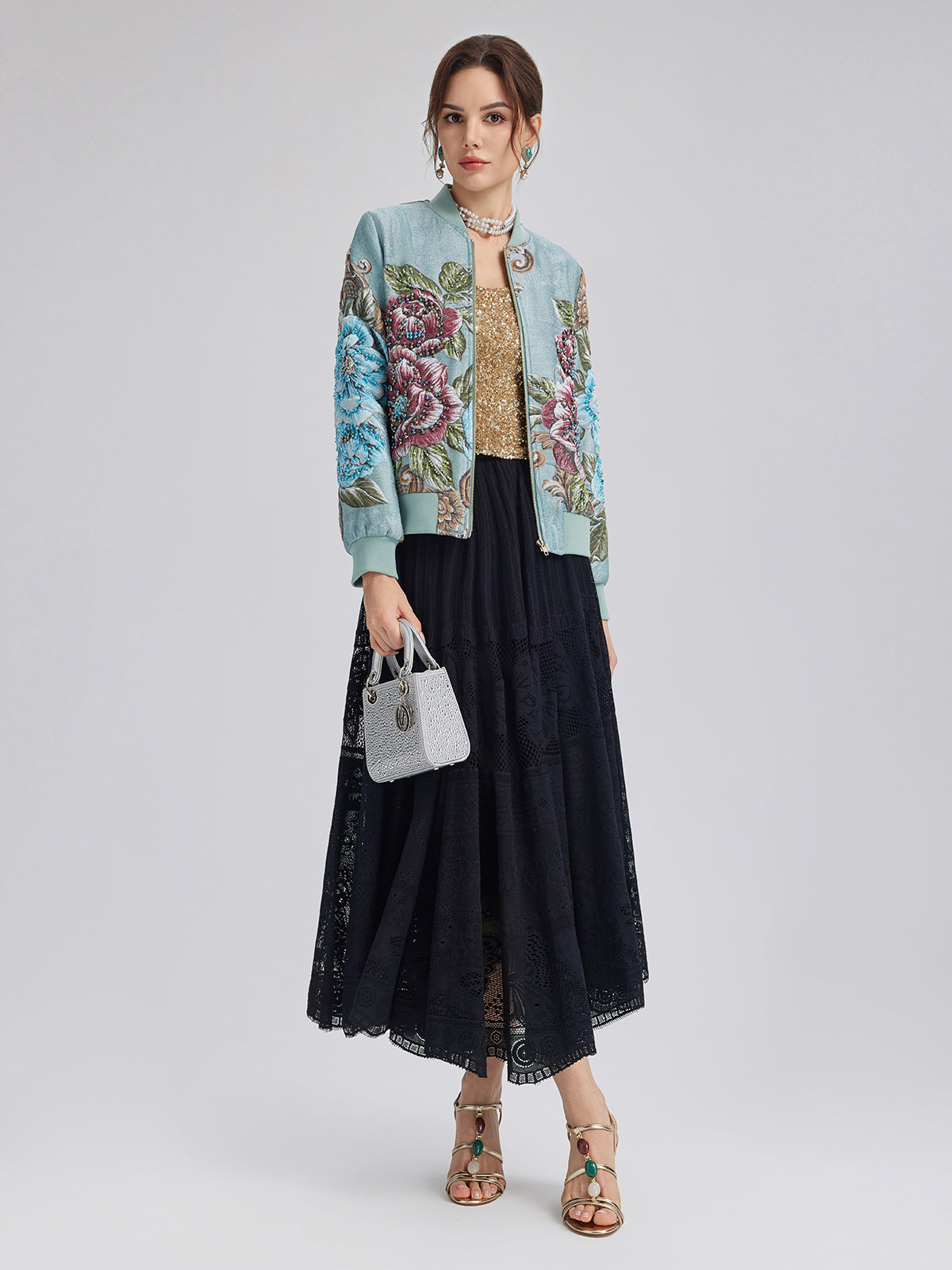 Muhteşem Dantel Nakışlı Volanlı Etek