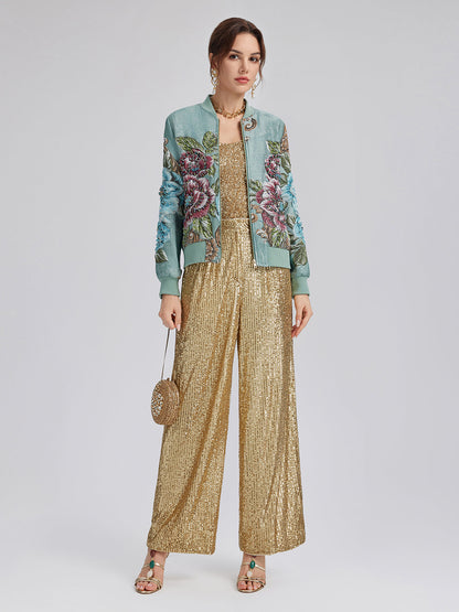 Sade Lüks Pullu Bol Paça Pantolon