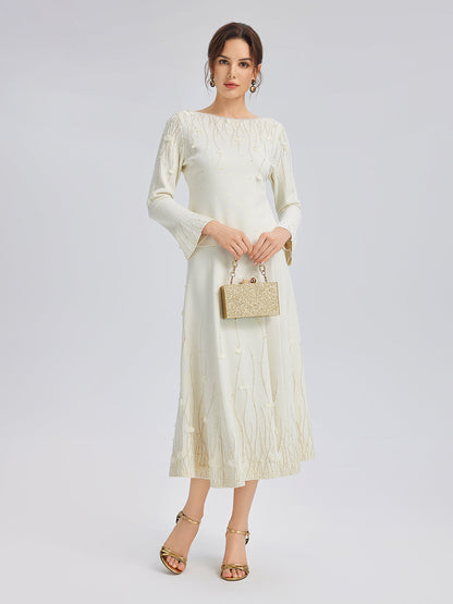 Taşlı Boncuklu Yün Triko Bluz