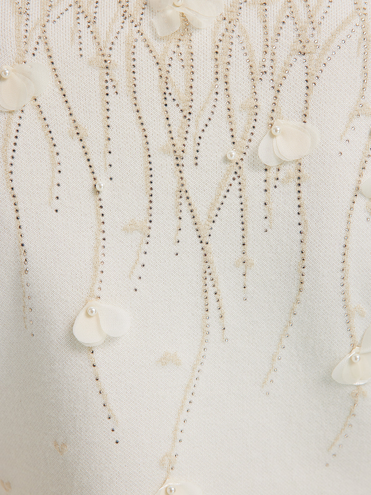 Taşlı Boncuklu Yün Triko Bluz