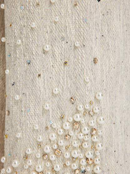 El İşlemesi İncili Düz Kesim Pantolon