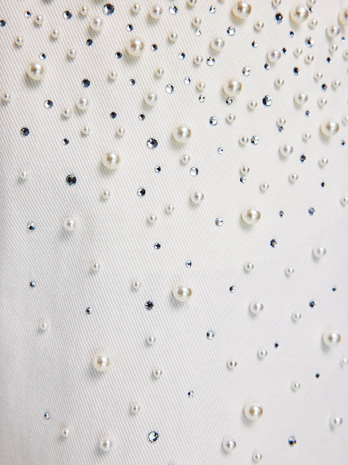 İncili Taşlı Bol Paça Kot Pantolon