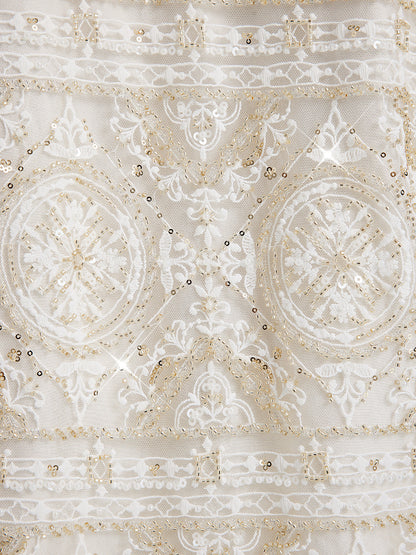 Yoğun Nakışlı Pullu Ceket (Tüy Broş Dahil)