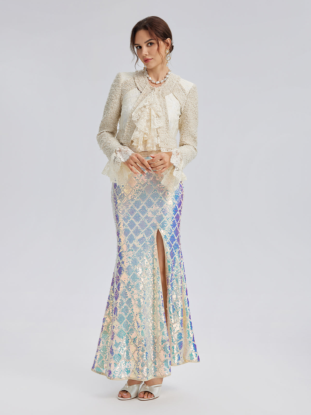 Fransız Dantel Tüvit Parçalı Ceket