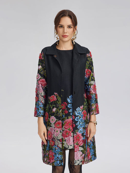 El İşlemeli 3 Boyutlu Çiçekli Ceket