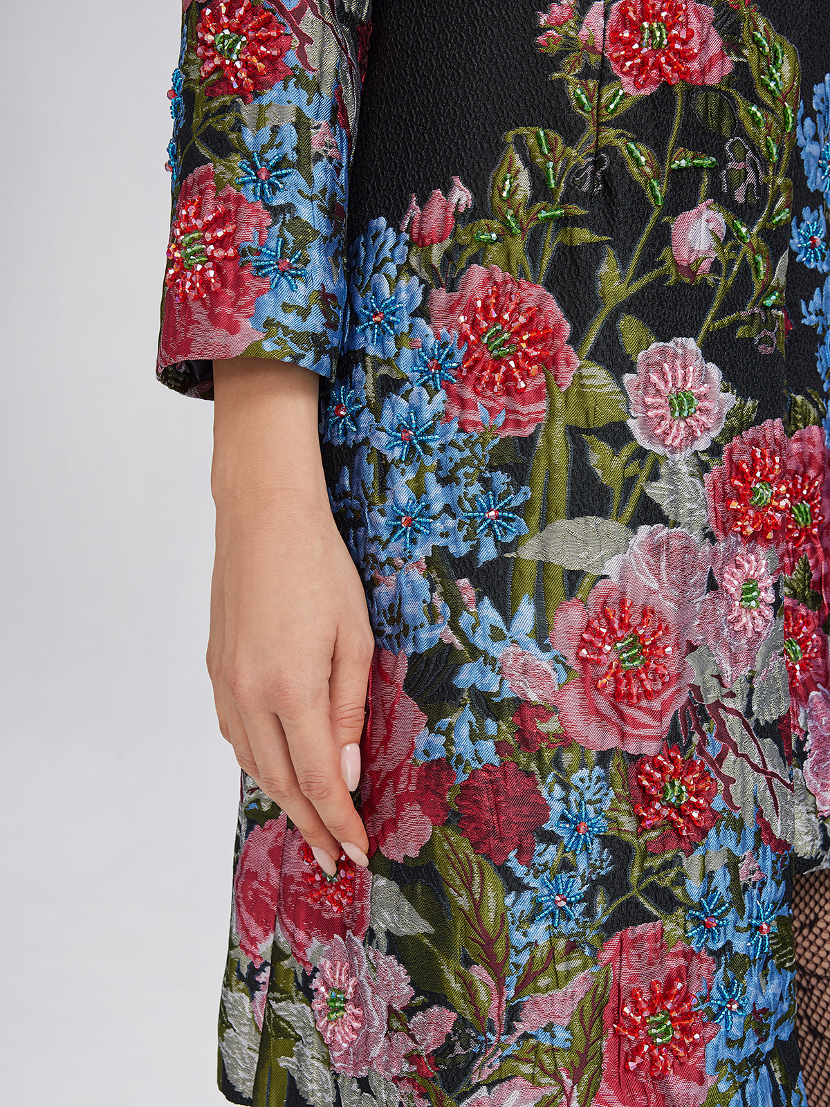 El İşlemeli 3 Boyutlu Çiçekli Ceket