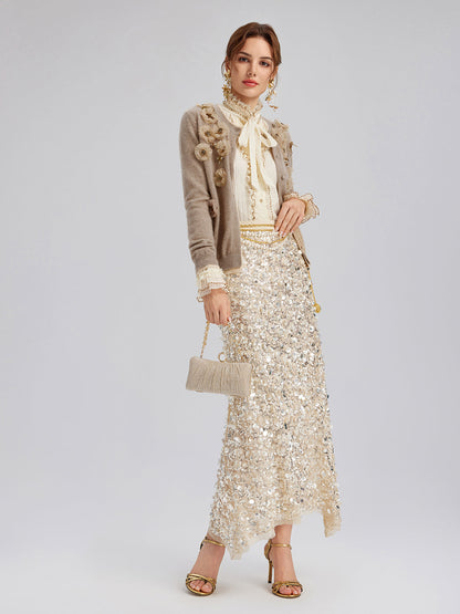 Pileli Dantel Fırfırlı Papyonlu Bluz