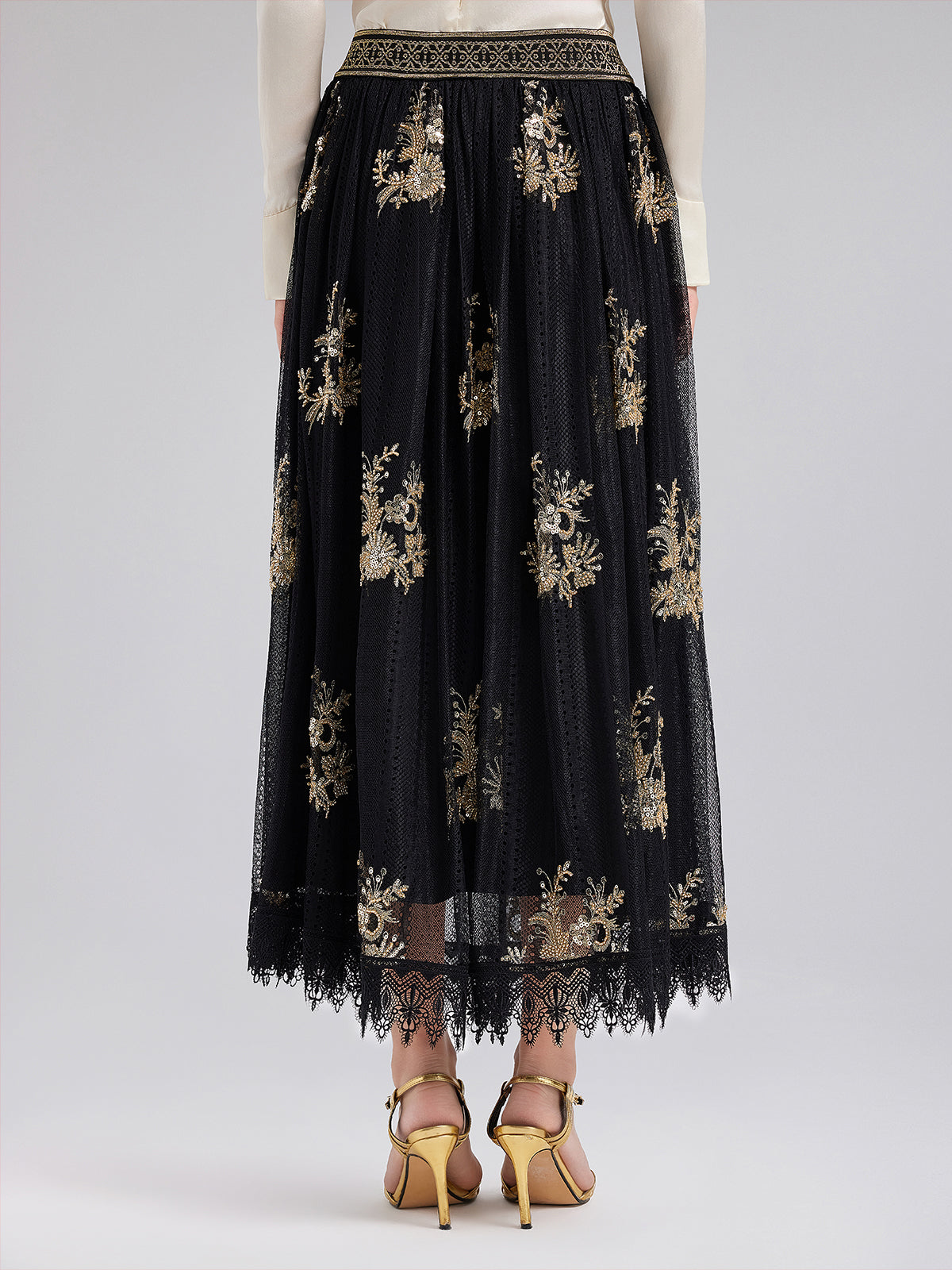 Nakışlı Lüks Tül Etek