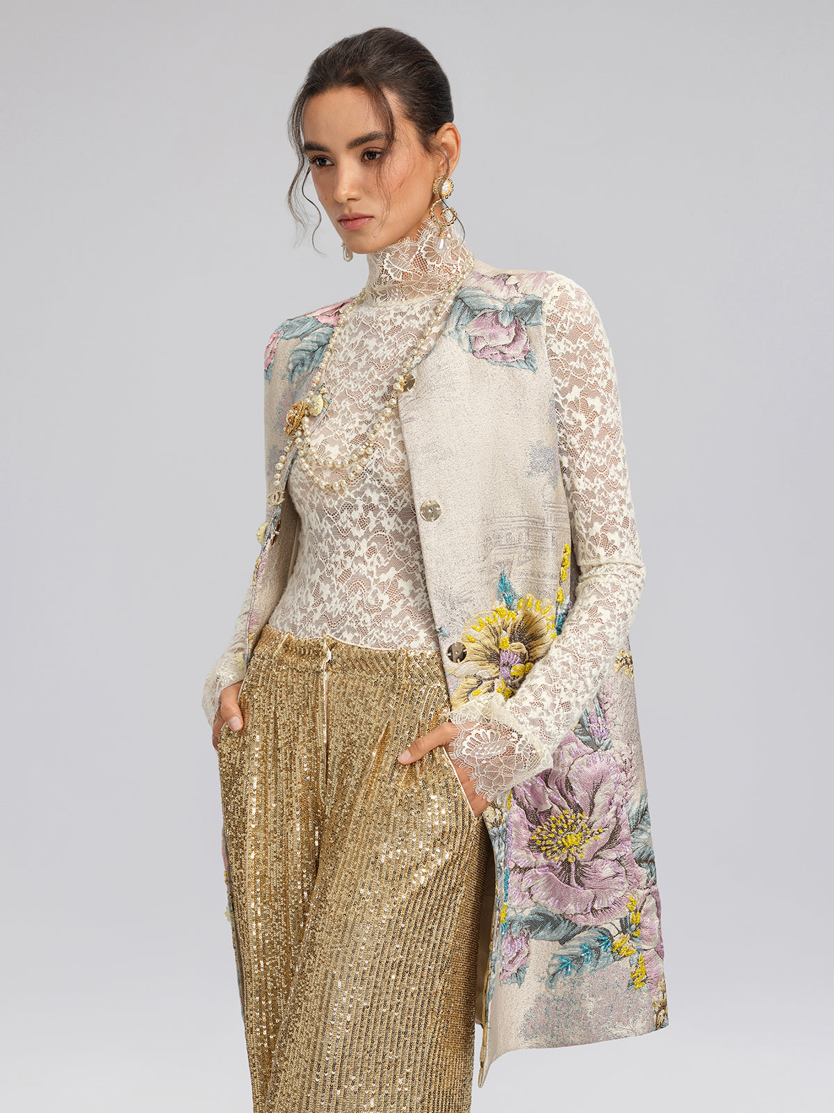 Fransız Dantelli Kazak Bluz