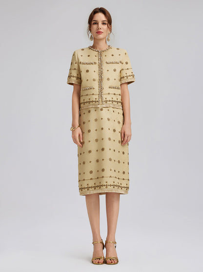 El İşlemeli Püsküllü Kısa Ceket