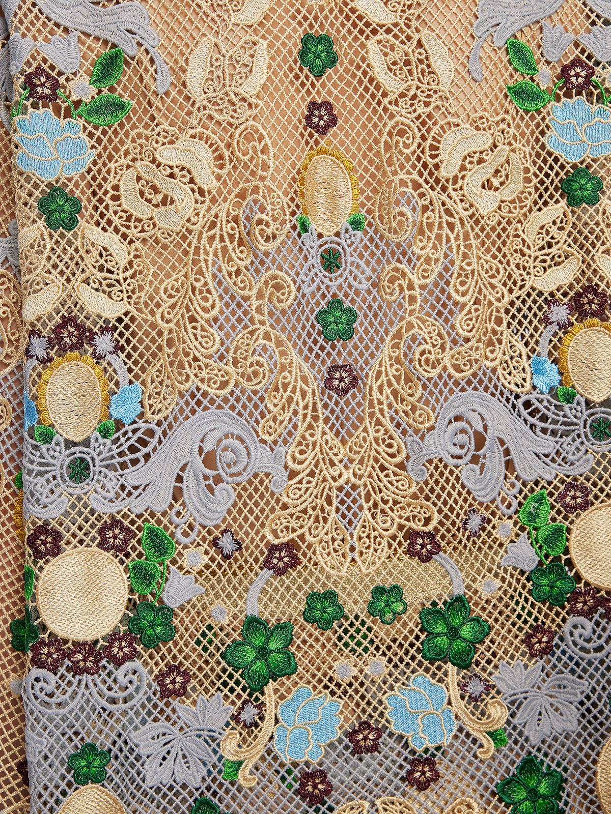 Bohem Nakışlı Çiçekli Boncuklu Bluz