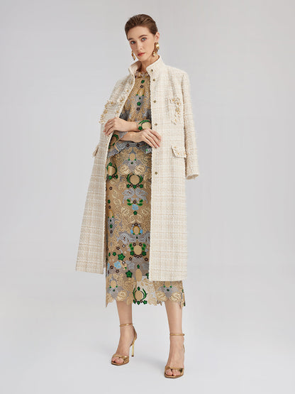 Bohem Nakışlı Çiçekli Boncuklu Bluz