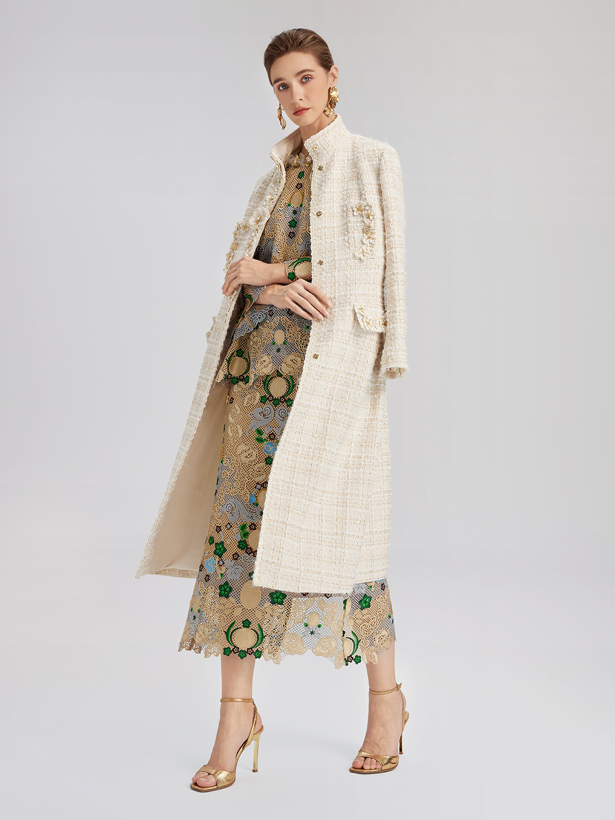 Bohem Nakışlı Çiçekli Boncuklu Bluz