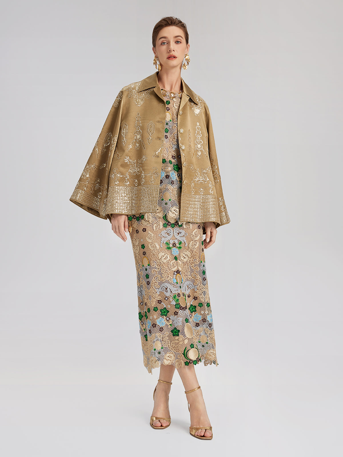 Bohem Nakışlı Çiçekli Boncuklu Bluz