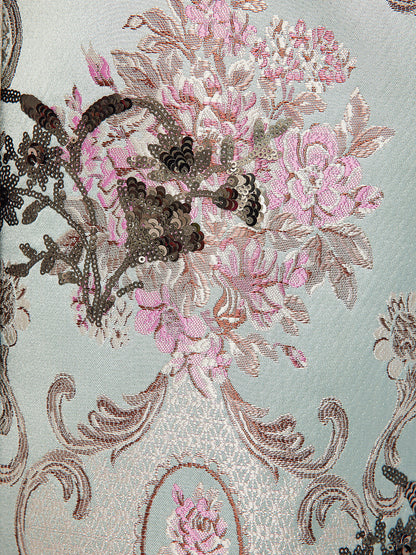 El İşlemeli Pullu Çiçek Desenli Ceket