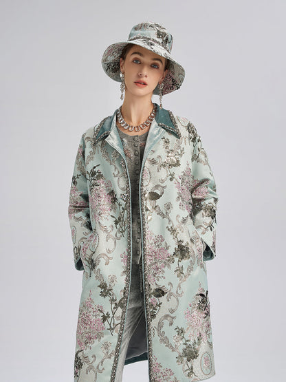 El İşlemeli Pullu Çiçek Desenli Ceket