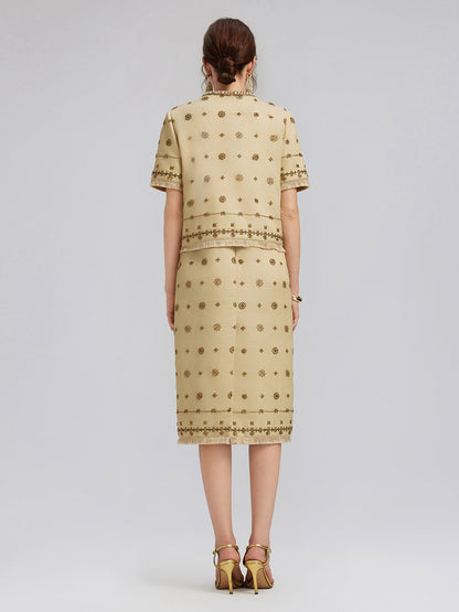 El İşlemeli Püsküllü Kısa Ceket