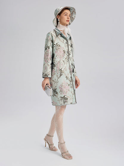 El İşlemeli Pullu Çiçek Desenli Ceket