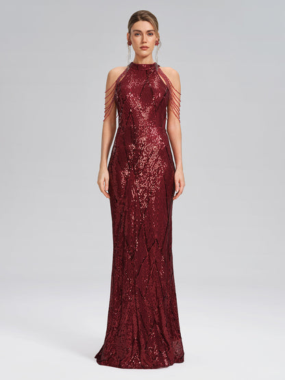 Komple Pullu Dar Kesim Uzun Elbise