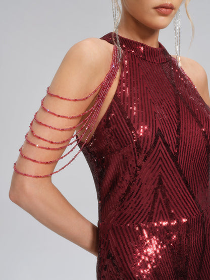 Komple Pullu Dar Kesim Uzun Elbise