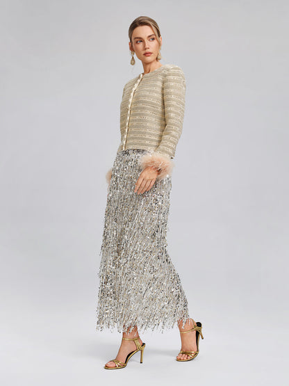 Taşlı Tüylü Ceket