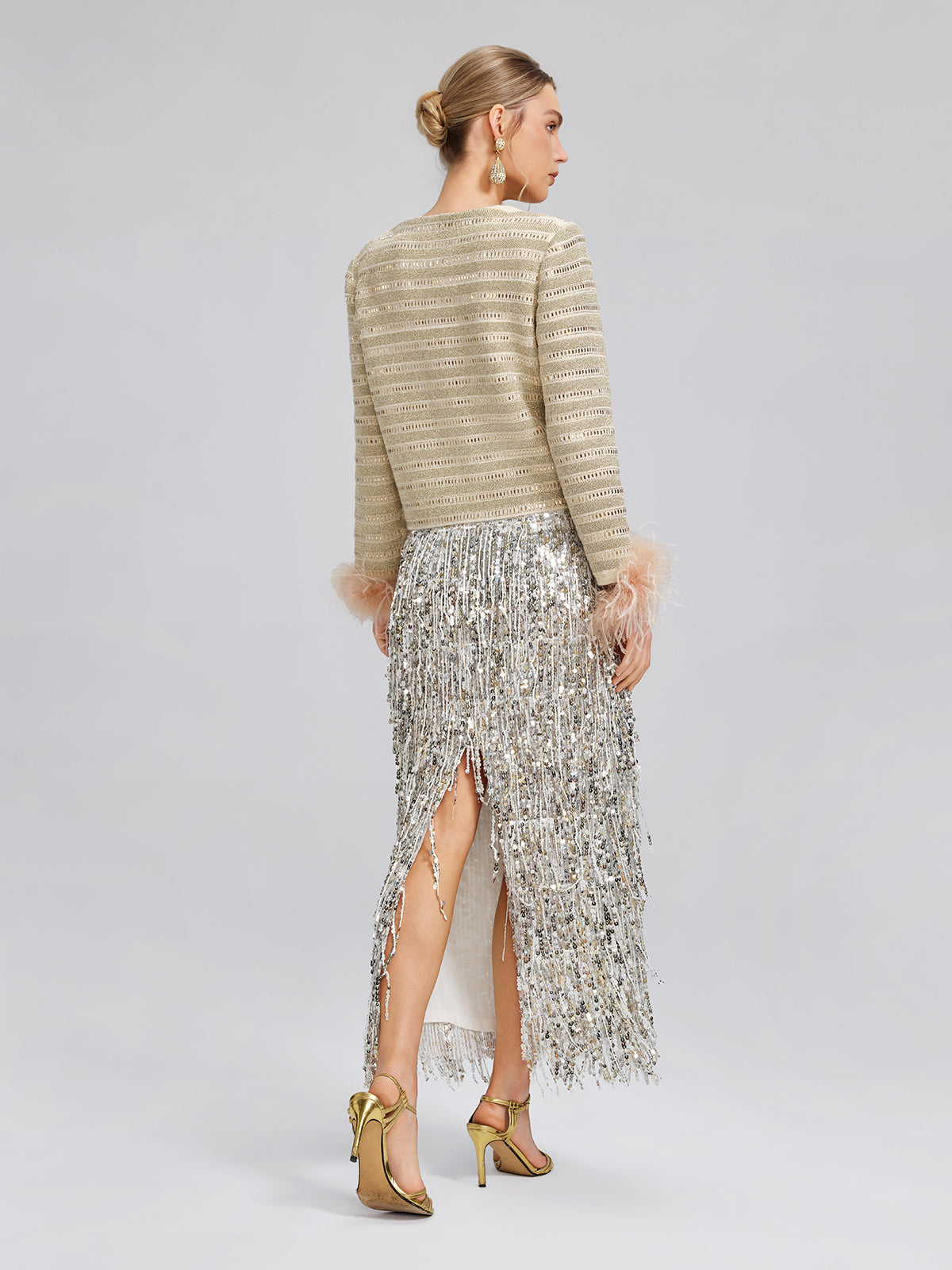 Taşlı Tüylü Ceket