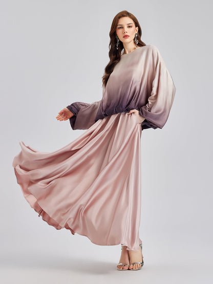 Sade Lüks Renk Geçişli Şık Pileli Bluz