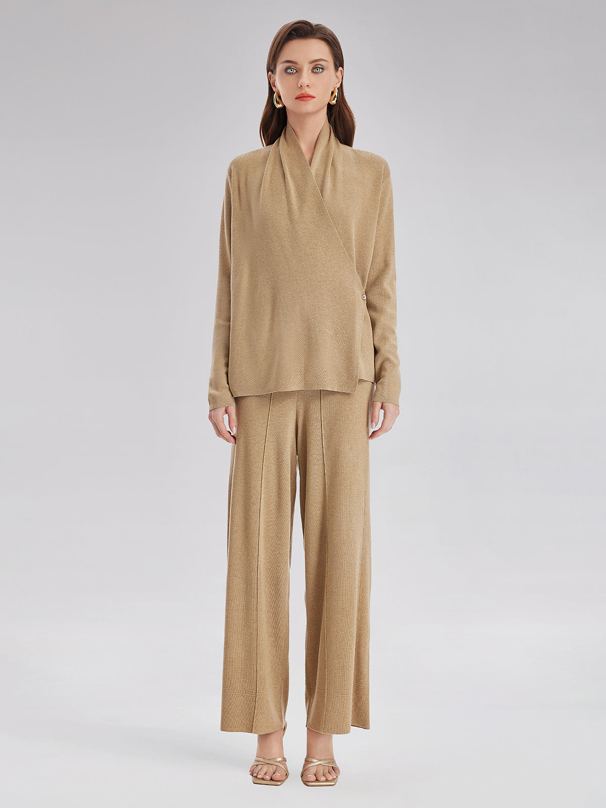 Birinci Sınıf Kaşmir Çapraz Yaka Kruvaze Bluz