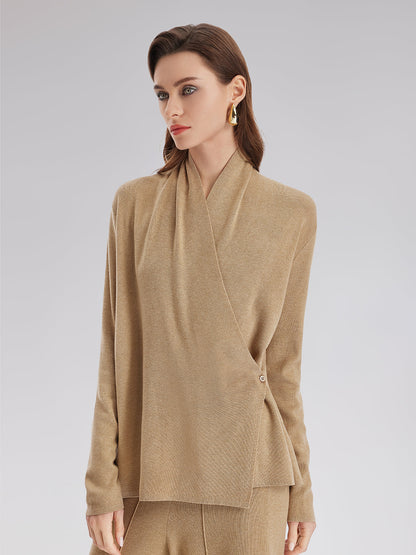 Birinci Sınıf Kaşmir Çapraz Yaka Kruvaze Bluz