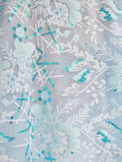 Fransız Özel Nakışlı Pullu Pelerin Bluz