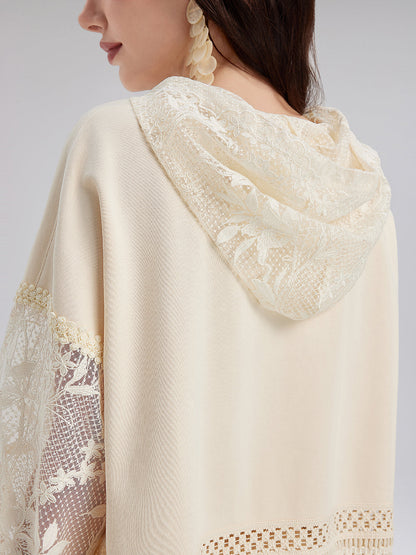 Pamuk-Keten Püsküllü Dantelli Triko Bluz